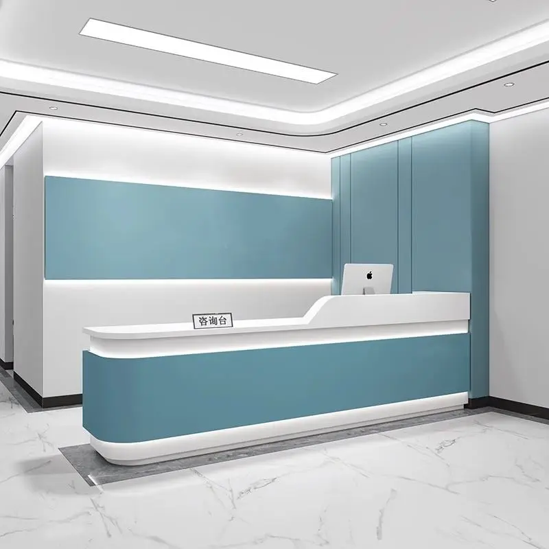 Beauty Salon Dentist Clinic Custom Size Front Desk Cash Register Physiotherapy Rehabilitation Center Reception Desk — view 1
