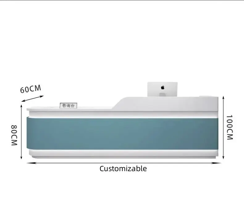 Beauty Salon Dentist Clinic Custom Size Front Desk Cash Register Physiotherapy Rehabilitation Center Reception Desk — image 3