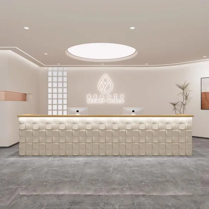 Most Popular Cash Register Counter Beauty Salon Reception Desk and Table Customizable Front Counter Desk for Spa — image 4