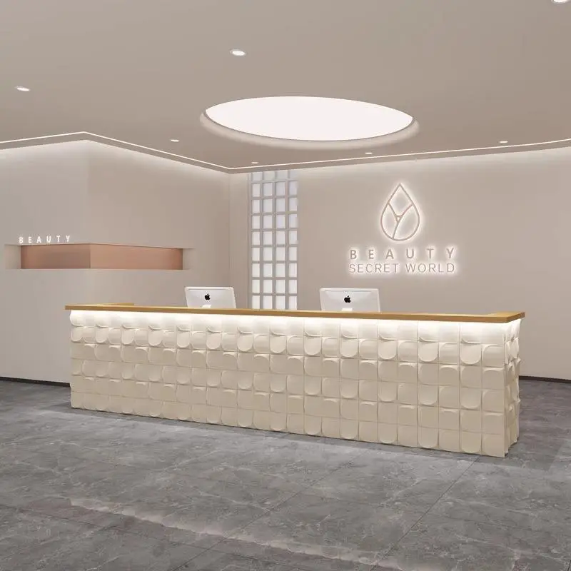 Most Popular Cash Register Counter Beauty Salon Reception Desk and Table Customizable Front Counter Desk for Spa — image 5