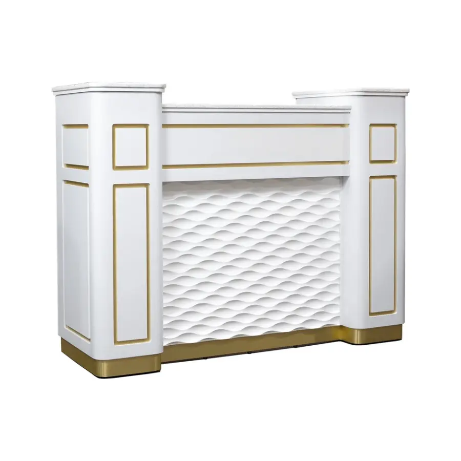 Luxury Small Clinic High-quality White Cashier Counter Beauty Salon Reception Desk Boutique Cashier Counter Front Desk w — view 1