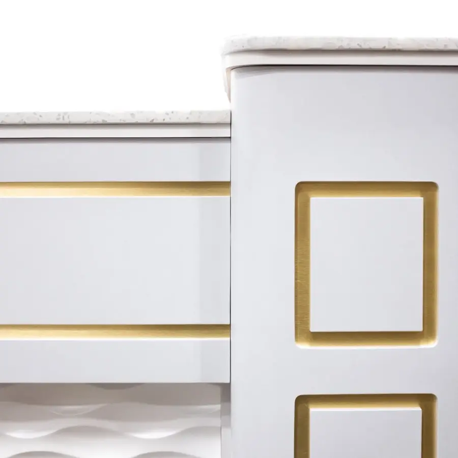 Luxury Small Clinic High-quality White Cashier Counter Beauty Salon Reception Desk Boutique Cashier Counter Front Desk with Led — image 4