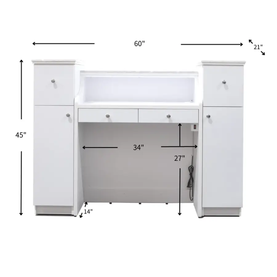 Wholesale Custom Reception Desk Beauty Salon Wooden Cash Register Front Desk Reception Counter for Salon or bar Use — image 2