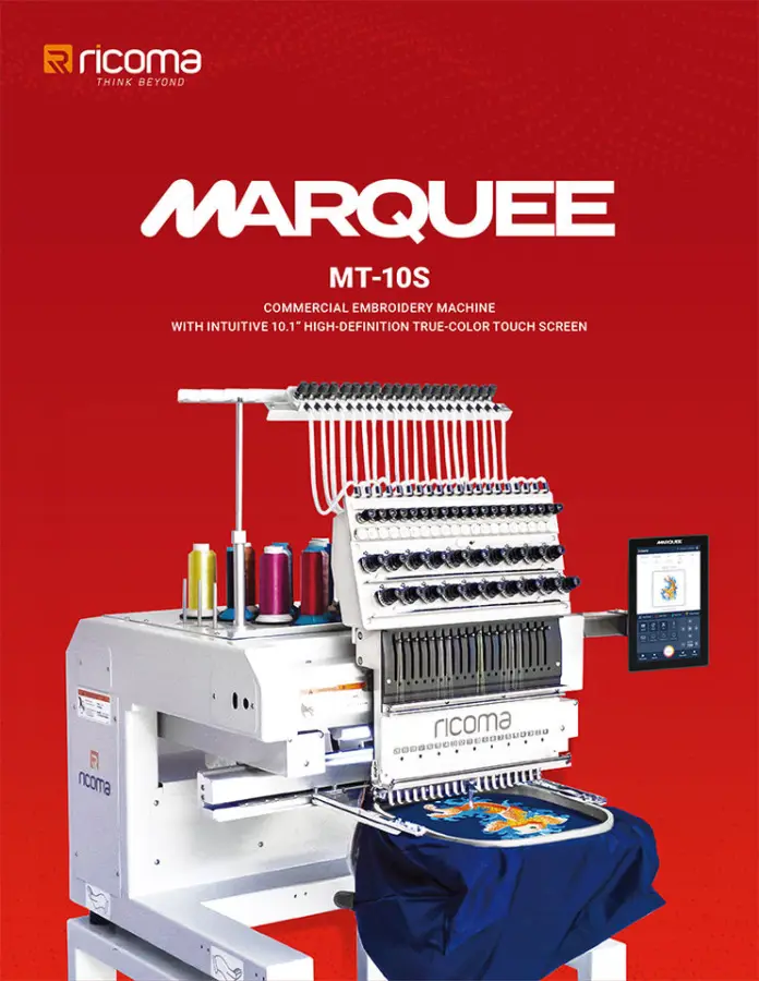 Ricoma MT-10S 4 Heads Commercial Computerized Embroidery Machine with 8'' Control Panel — image 3