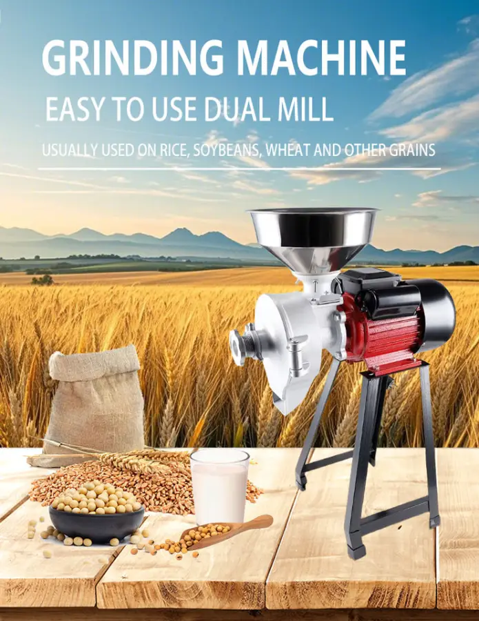High Capacity Dry Wet Corn Wheat Rice Coffee Bean Grinding Machine Soyabean Mill Motor Dual Function Corn Flour Milling — view 6