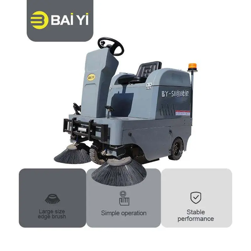 Large Area Cleaning Ride on Sweeper Commercial Automatic Floor Sweeper Machine with Vacuum System — view 3