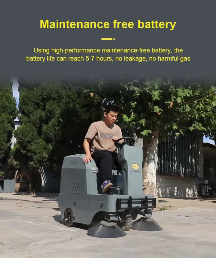 Large Area Cleaning Ride on Sweeper Commercial Automatic Floor Sweeper Machine with Vacuum System — view 4