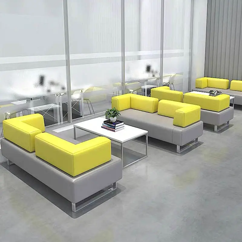 Modern Hotel Office Airport Hospital Lobby Reception Sofa Set Furniture Leather Modular Sectional Office Sofa Set — view 1