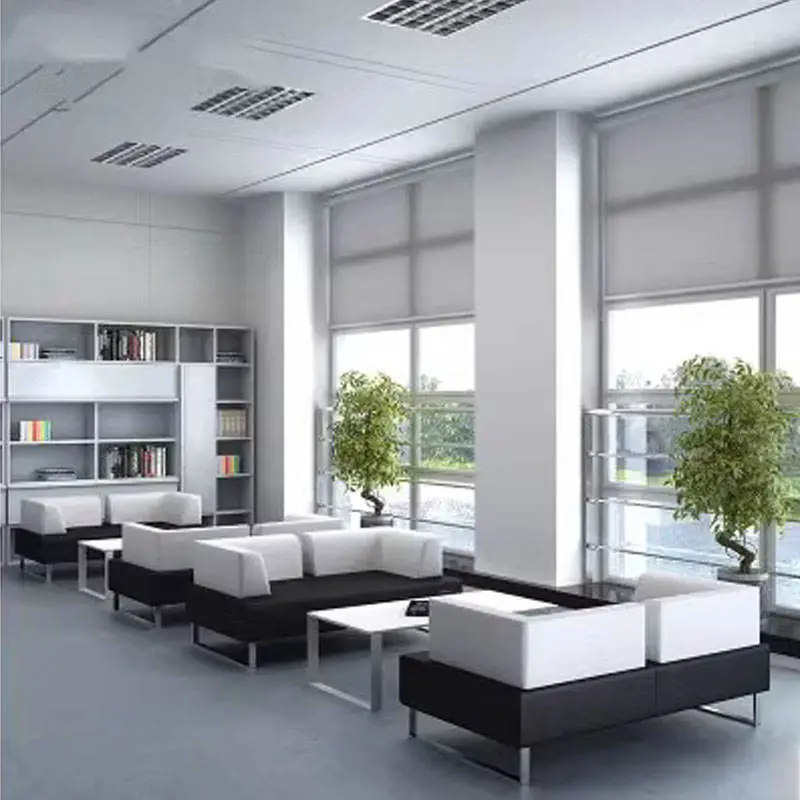 Modern Hotel Office Airport Hospital Lobby Reception Sofa Set Furniture Leather Modular Sectional Office Sofa Set — image 2