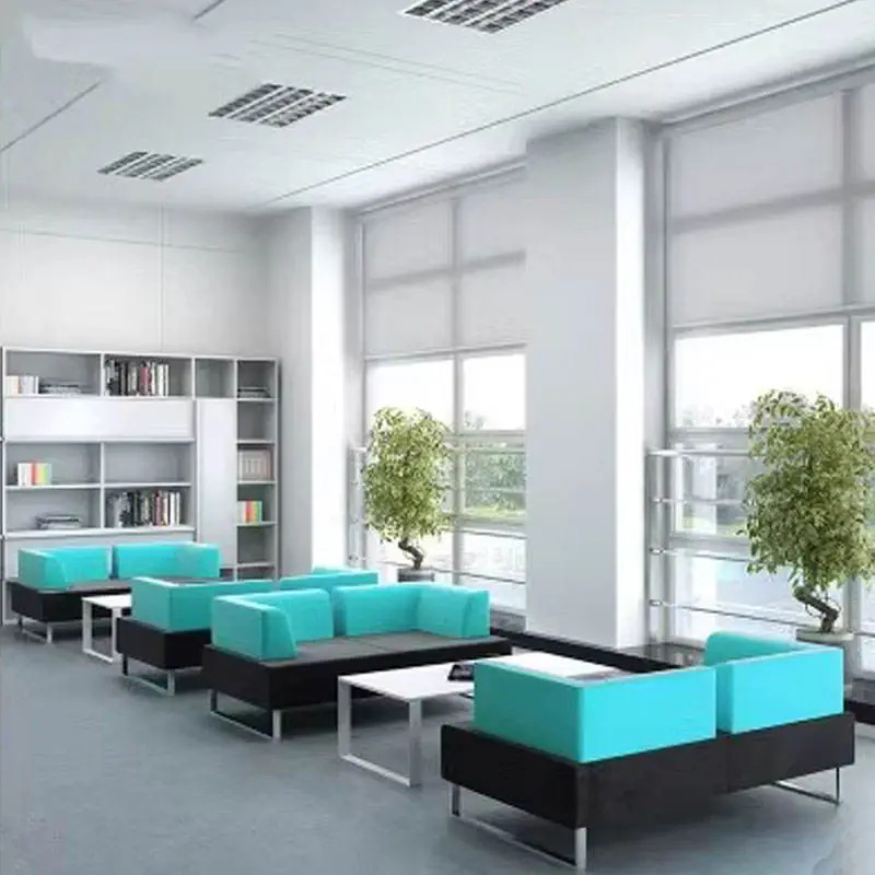 Modern Hotel Office Airport Hospital Lobby Reception Sofa Set Furniture Leather Modular Sectional Office Sofa Set — image 3