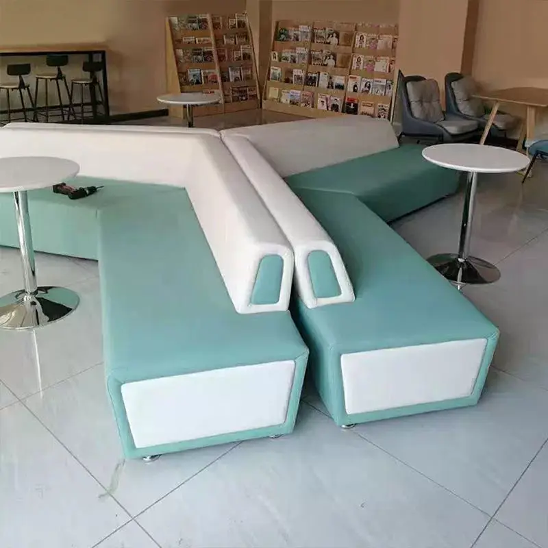 Luxury Leather Modern Modular Reception Sofa Set for Office Hotel Hospital Use Sectional Design with High-Density Sponge — image 4