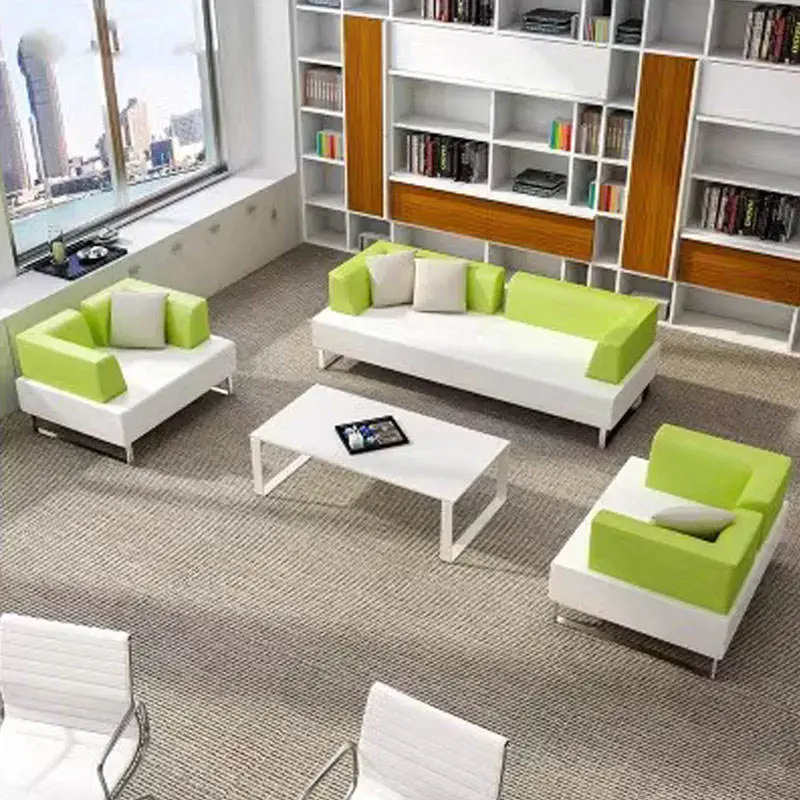 Modern Hotel Office Airport Hospital Lobby Reception Sofa Set Furniture Leather Modular Sectional Office Sofa Set — image 5