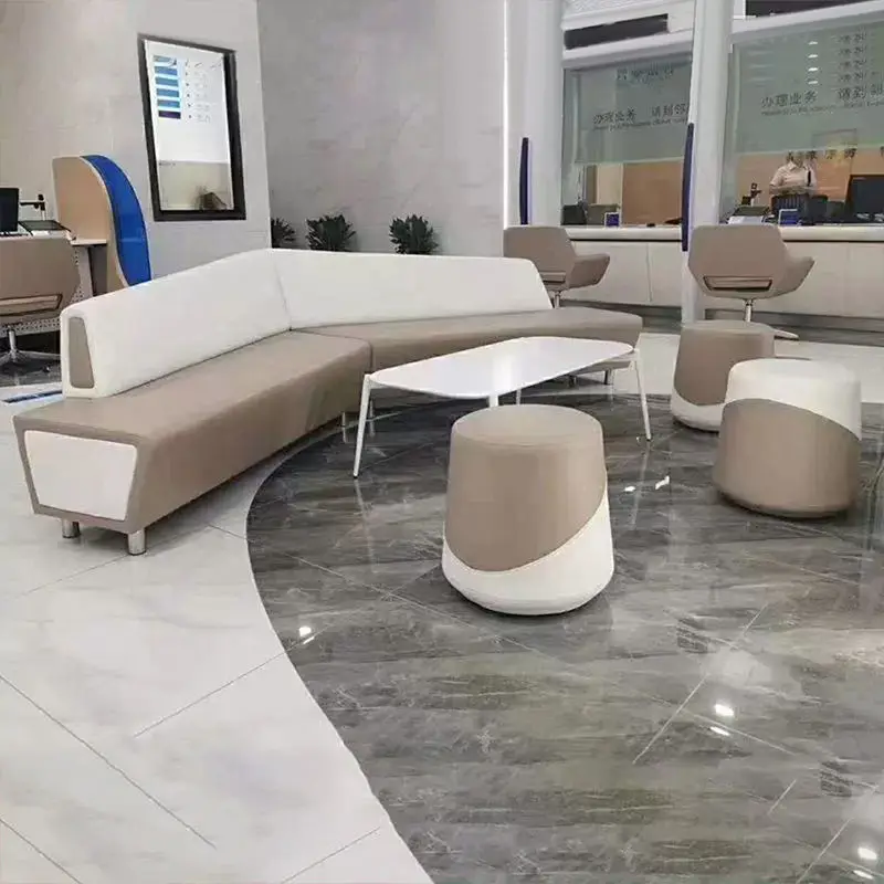 Luxury Leather Modern Modular Reception Sofa Set for Office Hotel Hospital Use Sectional Design with High-Density Sponge — image 6