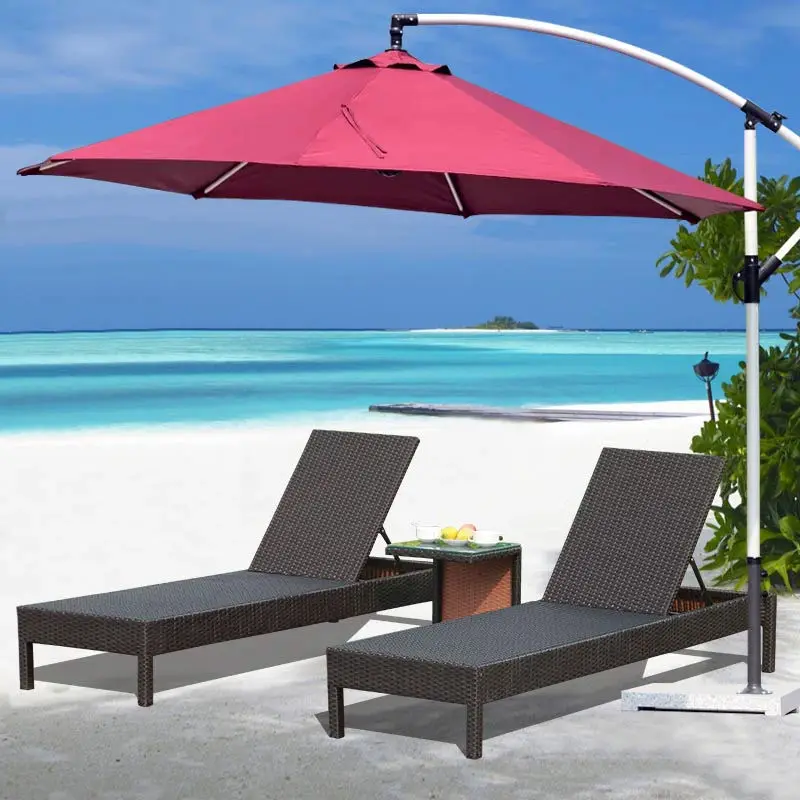 Modern Outdoor Tumbonas Luxurious Wicker Chairs Cozy Outdoor Sun Loungers — image 2