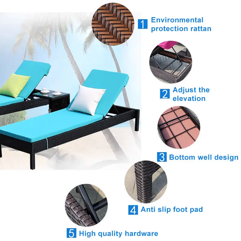 Modern Outdoor Tumbonas Luxurious Wicker Chairs Cozy Outdoor Sun Loungers — image 4