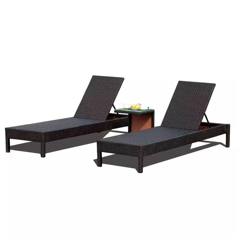 Modern Outdoor Tumbonas Luxurious Wicker Chairs Cozy Outdoor Sun Loungers — image 5