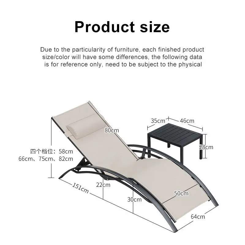 Patio Outdoor Garden Beach Folding Chair Lightweight Lounge Foldable Sun Lounger — image 6