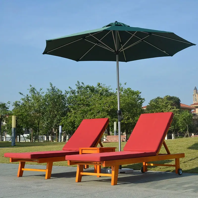 Outdoor Furniture Natural Wood Beach Sun Lounger — image 2