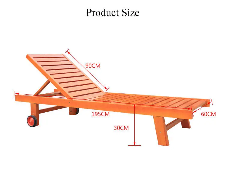 Outdoor Furniture Natural Wood Beach Sun Lounger — image 6