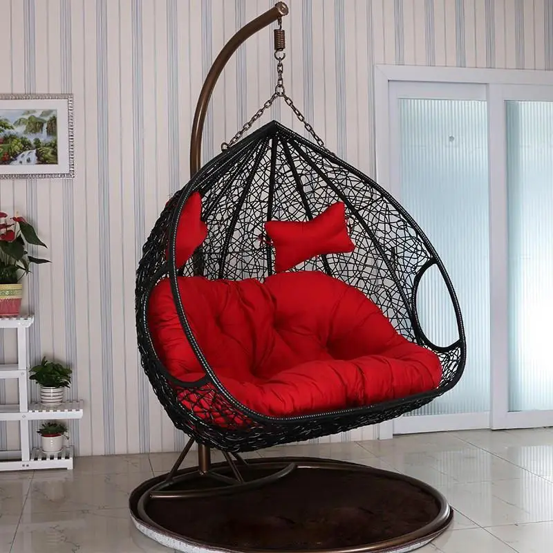 Modern Outdoor Patio Swing Chair Two Seat Patio Swing Wicker Swing Chair China Factory Wholesale Hanging Chair Hanging Basket — image 6