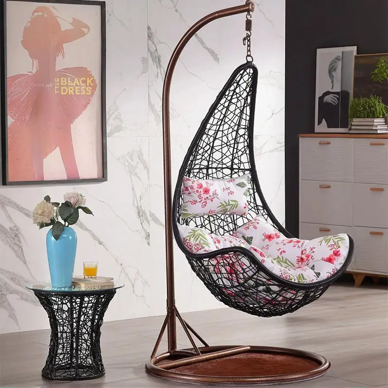 Modern Outdoor Garden Furniture Patio Hanging Egg Rattan Swing Chair — image 2