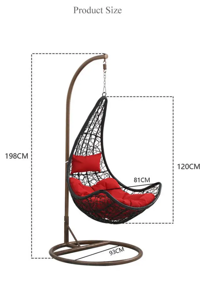 Modern Outdoor Garden Furniture Patio Hanging Egg Rattan Swing Chair — image 6