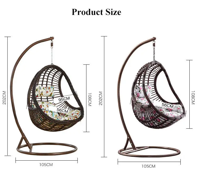 Outdoor Garden Furniture Rattan Garden Special Shaped Wicker Swing Chair — image 7