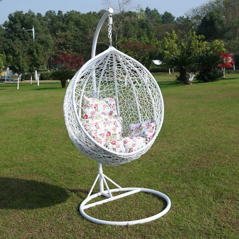 Wholesale Outdoor Metal Stand Rattan Wicker Hanging Egg Swing Chair — view 1