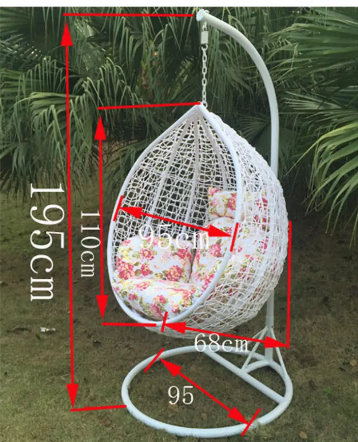 Wholesale Outdoor Metal Stand Rattan Wicker Hanging Egg Swing Chair — image 2