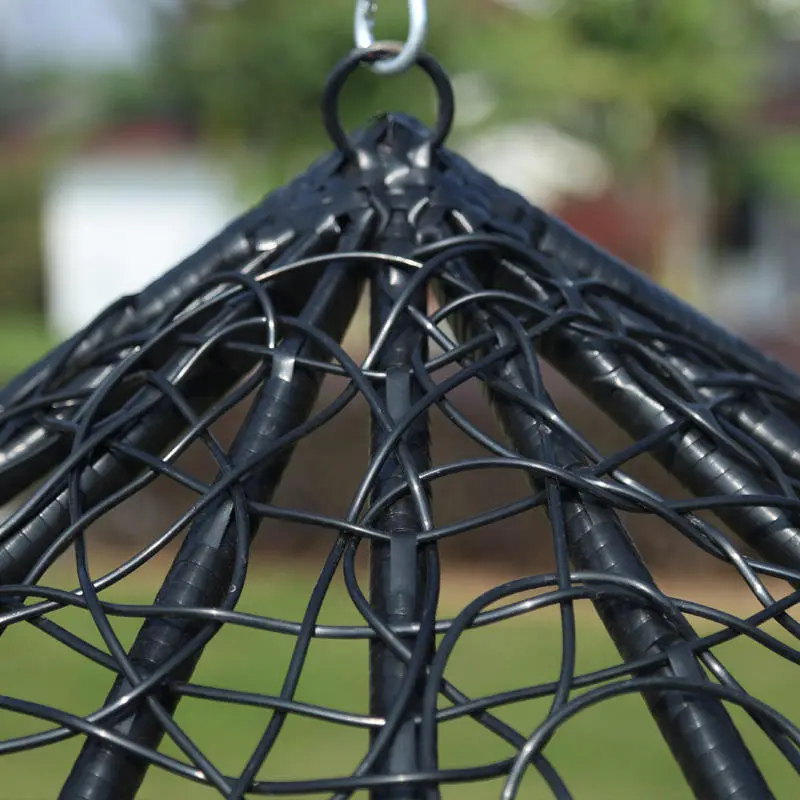 Wholesale Outdoor Metal Stand Rattan Wicker Hanging Egg Swing Chair — image 6