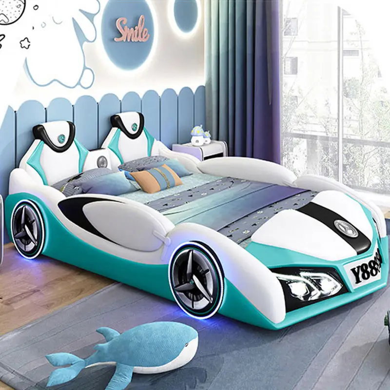 Modern Children Bedroom Furniture Kids' Beds Upholstered Kids' Cribs Car Bed for Kids Boy — image 3