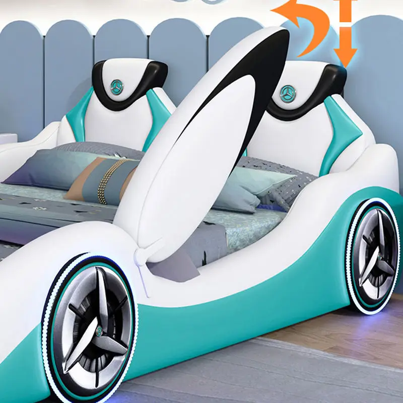 Modern Children Bedroom Furniture Kids' Beds Upholstered Kids' Cribs Car Bed for Kids Boy — image 4