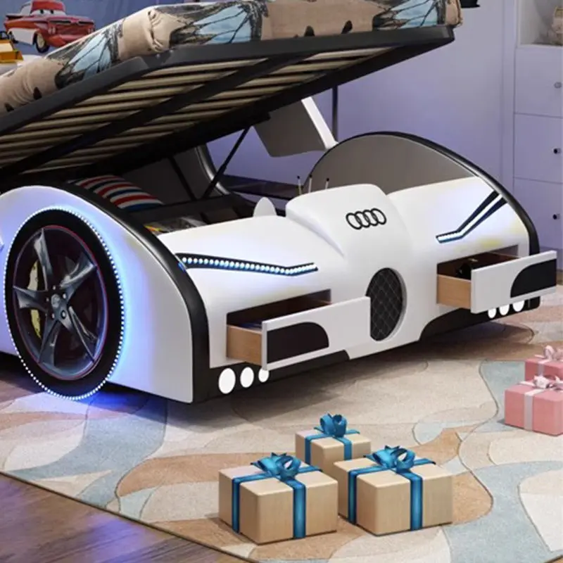 Kids' Car Beds High Quality Bedroom Furniture Led Light Child Kid Race Car Bed for Kids Boy Beds With Music — image 5
