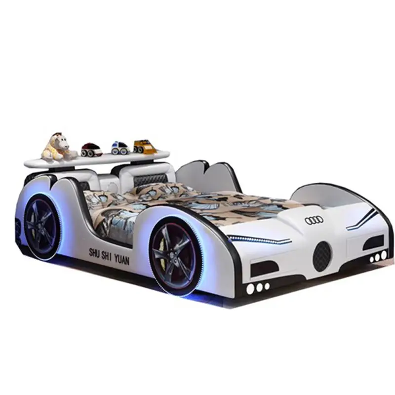 Kids' Car Beds High Quality Bedroom Furniture Led Light Child Kid Race Car Bed for Kids Boy Beds With Music — image 6
