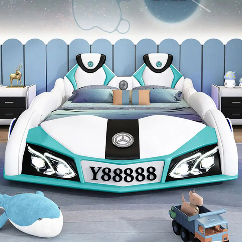 Modern Children Bedroom Furniture Kids' Beds Upholstered Kids' Cribs Car Bed for Kids Boy — image 5