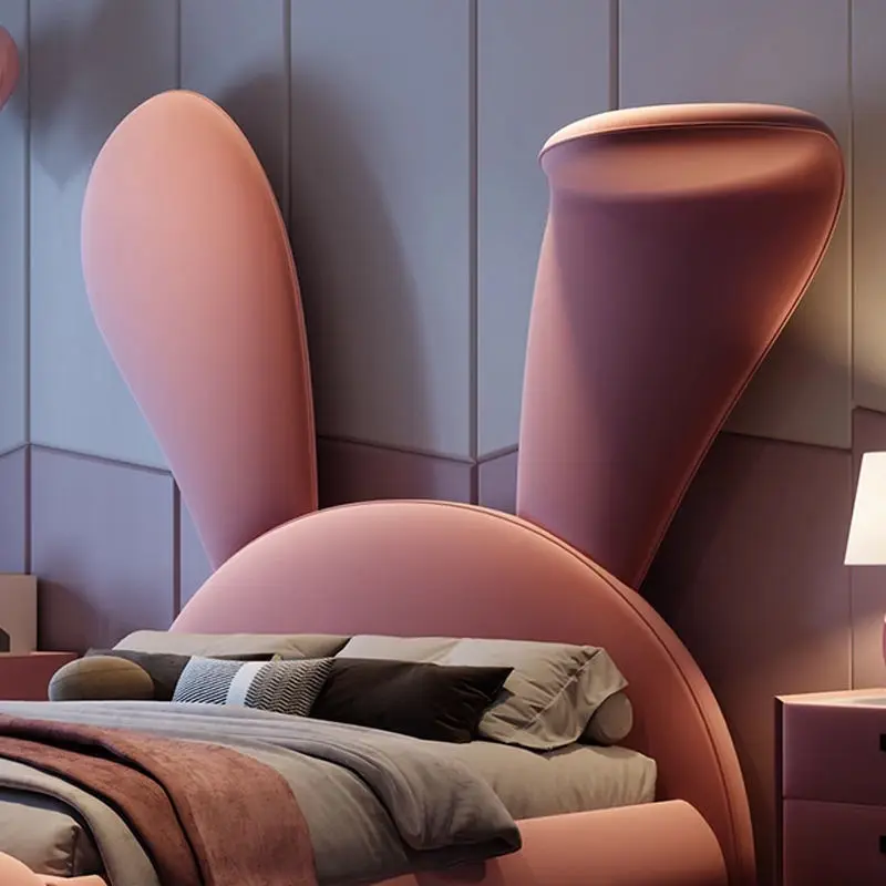 High Quality Solid Wood Modern Bedroom Furniture Set Children's Bed Rabbit Princess Girl Single Double Customized Color Kids Bed — image 7