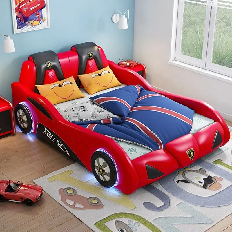 Children Beds for Bedroom Set Kid Customized Wood China Style Modern Kids Race Car Bed Single Child Bed — image 4