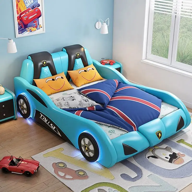 Children Beds for Bedroom Set Kid Customized Wood China Style Modern Kids Race Car Bed Single Child Bed — image 5