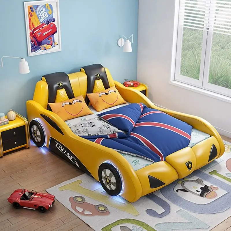 Children Beds for Bedroom Set Kid Customized Wood China Style Modern Kids Race Car Bed Single Child Bed — image 6