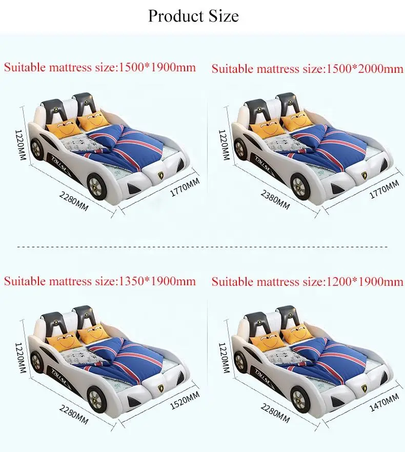 Children Beds for Bedroom Set Kid Customized Wood China Style Modern Kids Race Car Bed Single Child Bed — image 7