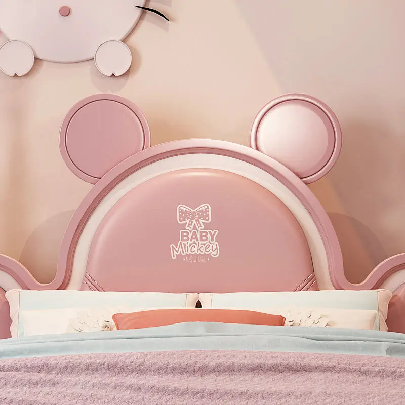 Factory Wholesale American Style Princess Bed Cheap Kids Single Cartoon Bed High Quality Girl Wooden pink Children Beds — image 5