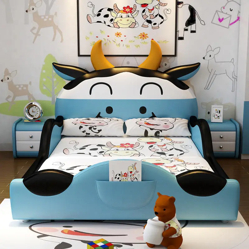 Factory Wholesale Children Beds Bedroom Furniture Solid Wood Kids Bed Single Child Modern Kids Room — image 4