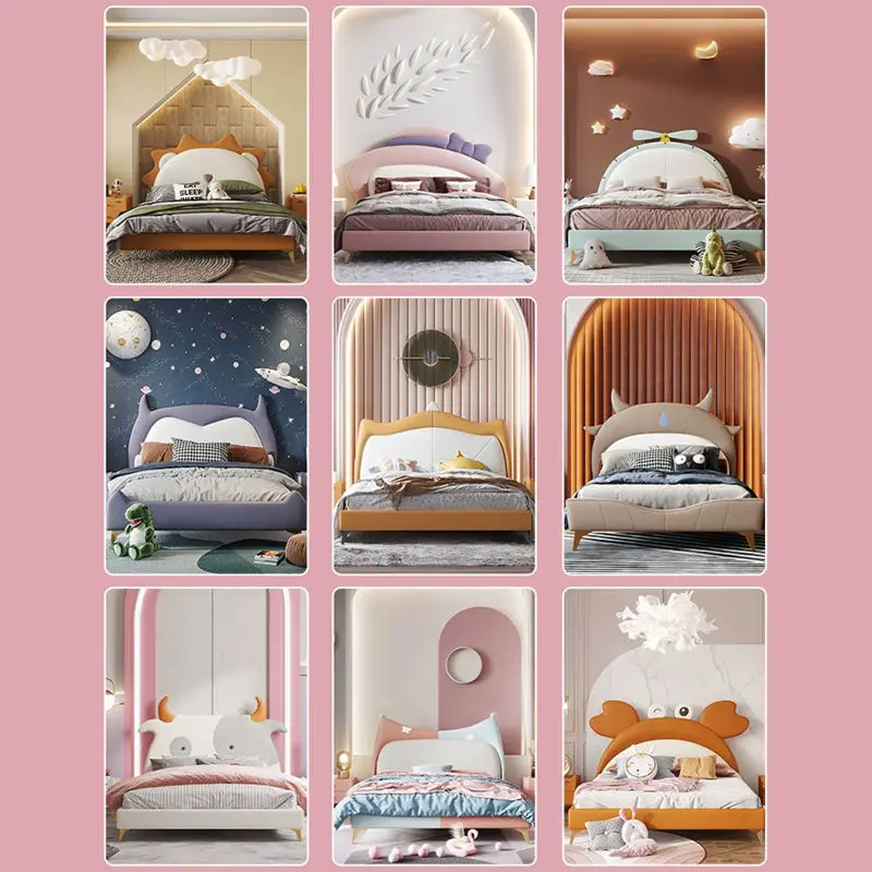 Modern Wooden Kid Room Furniture Luxury Cartoon Children Bed Boy Kid Bed — image 6