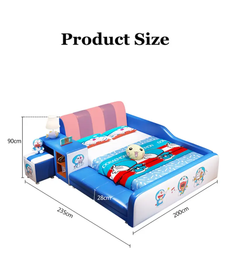 Fashion Design Luxury Blue Boy Child Bed with Storage Stool Modern Kid Bedroom Furniture for Apartment & School Use — image 6