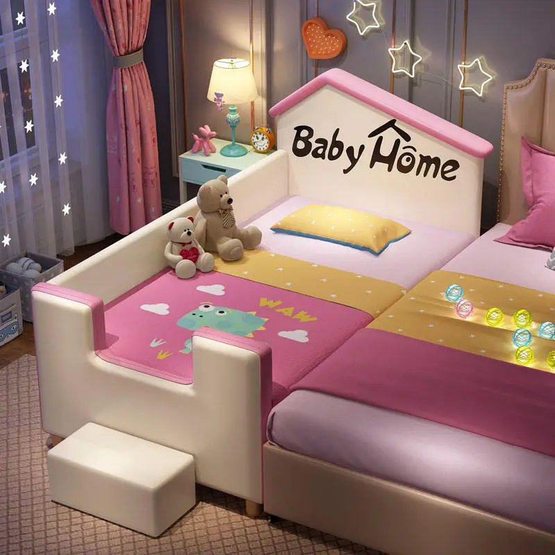 Modern Wood Kids Bedroom Furniture pink Girls Children Bed for Boys Baby Bedroom Furniture — view 1