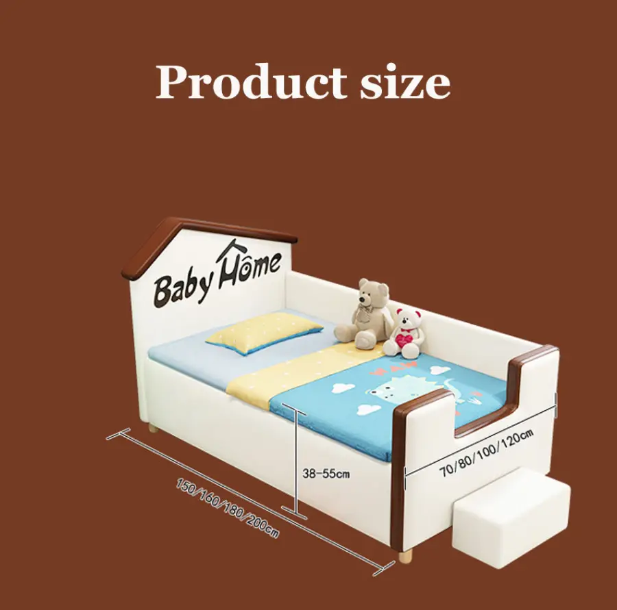 Modern Wood Kids Bedroom Furniture pink Girls Children Bed for Boys Baby Bedroom Furniture — image 4