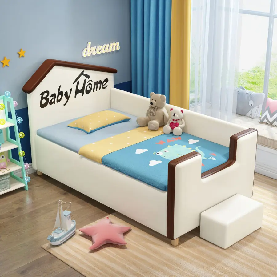 Modern Wood Kids Bedroom Furniture pink Girls Children Bed for Boys Baby Bedroom Furniture — image 5