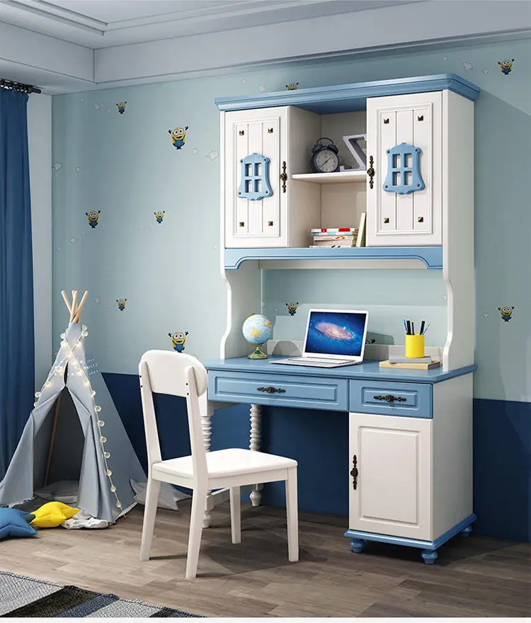 Luxury Wooden Children Bedroom Double Loft Bed Boys Bunk Bed Kids — image 7