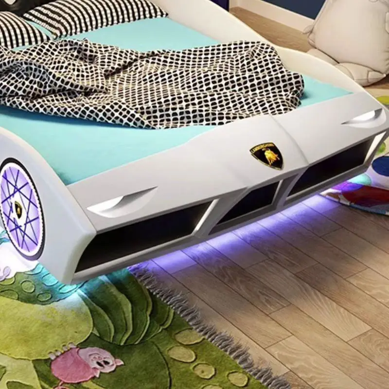 Modern Children Kids' Beds Car Race Bed Boy Wooden Bedroom Furniture — image 5