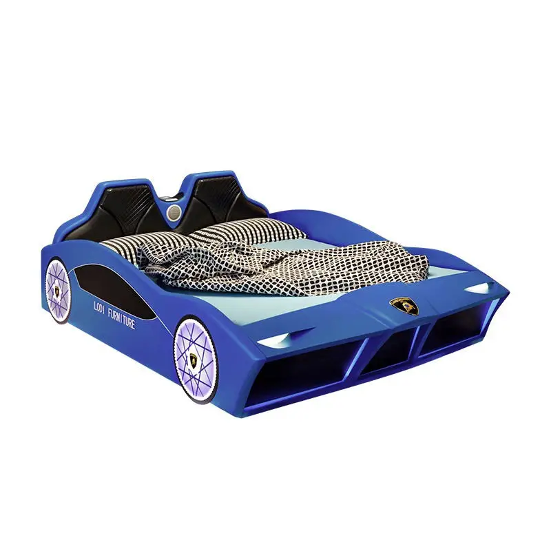 Modern Children Kids' Beds Car Race Bed Boy Wooden Bedroom Furniture — image 6